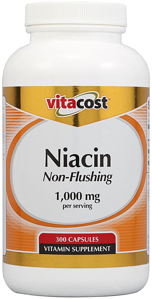 Vitacost Niacina sin rubor 1000mg 300 cápsulas.