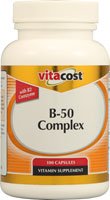 Vitacost suplemento complejo b-50 100 cápsulas