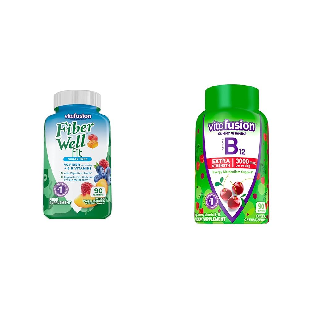 Vitafusion gomitas fibra y vitamina B12 apoyo energía digestión