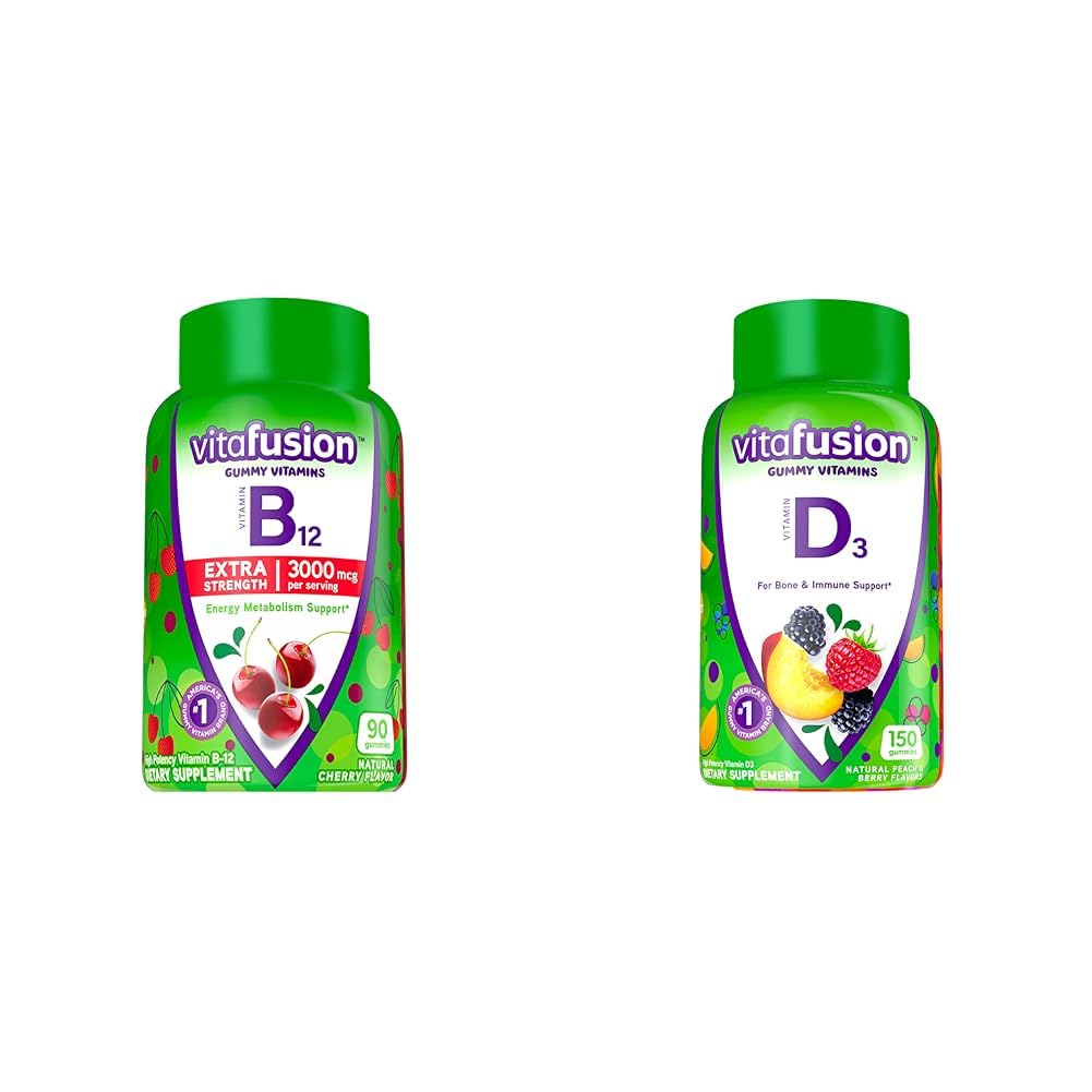 Vitafusion gomitas vitamina B12 extra fuertes sabor cereza 90ct