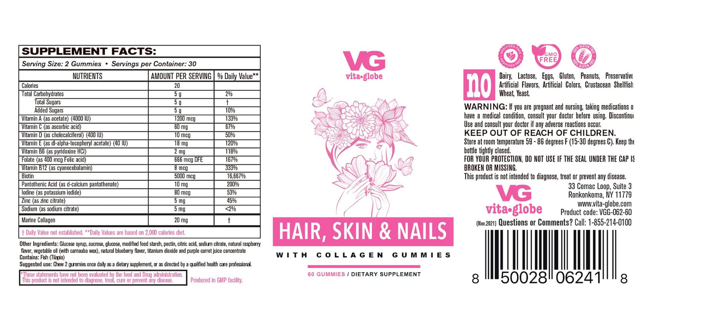 Envase gominolas VitaGlobe colágeno y vitaminas