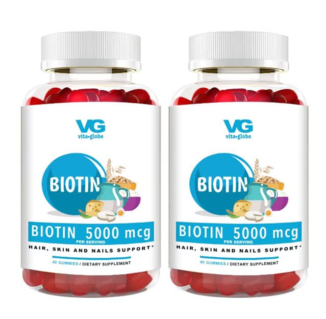 VitaGlobe biotina gomitas frutos mixtos para uñas saludables