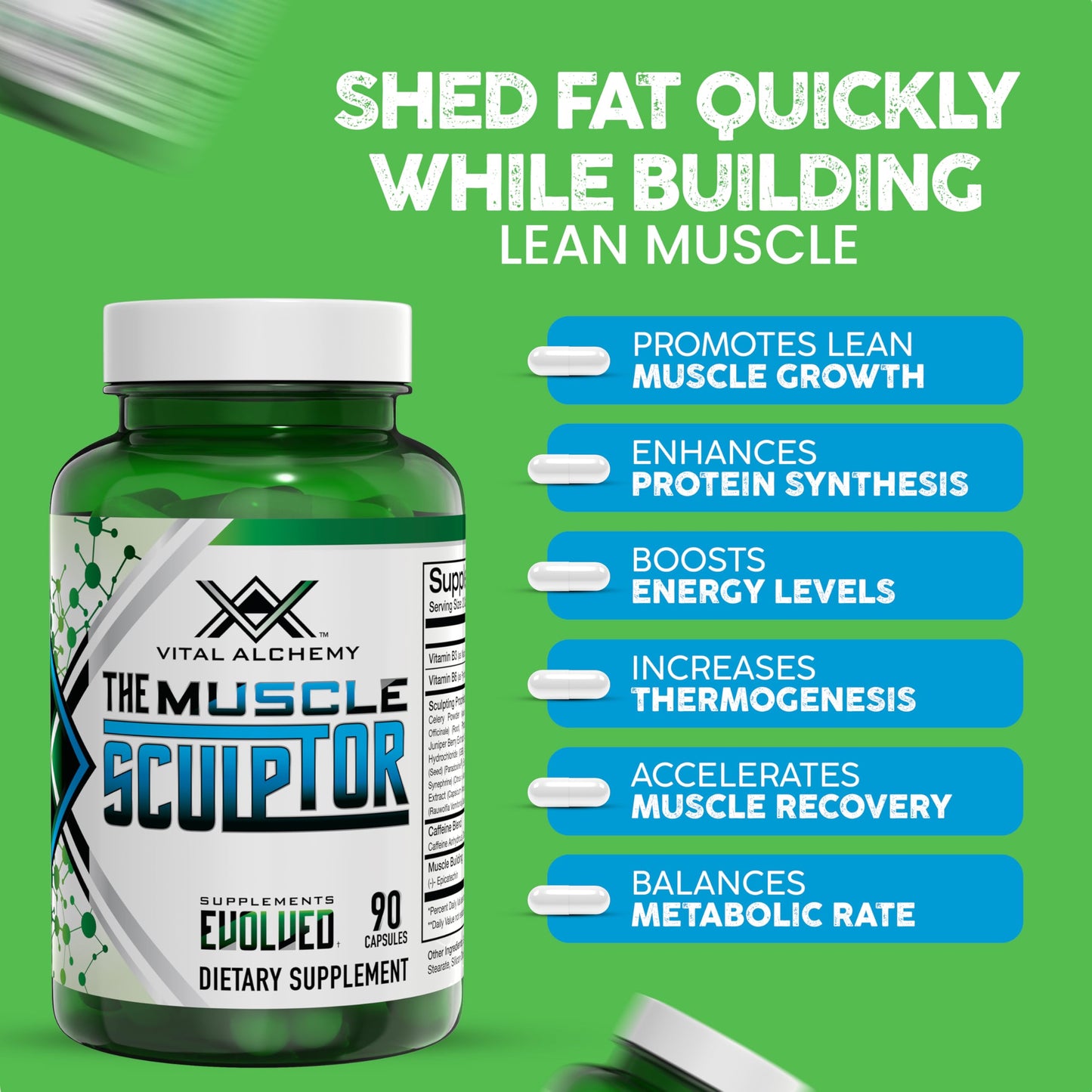 detalle etiqueta suplemento vital alchemy muscle sculptor