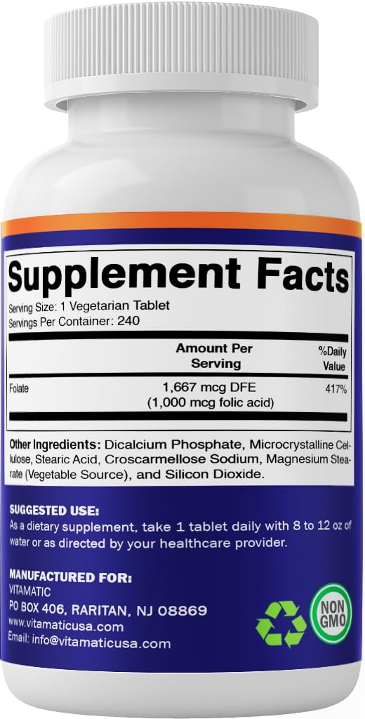 Vitamatic ácido fólico tabletas en envase