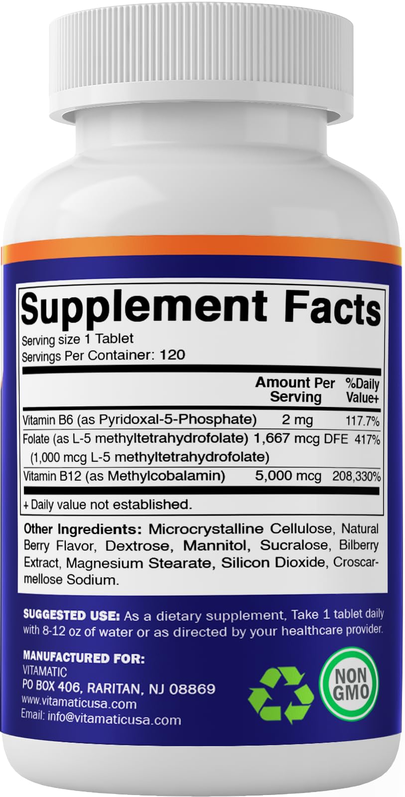 vitamatic apoyo energía metabolismo con metil folato y b12