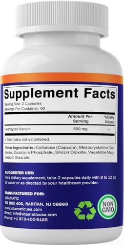Envase Vitamatic queratina hidrolizada para adultos saludable