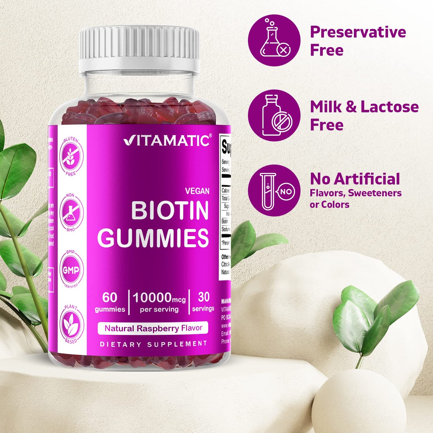 Vitamatic gomitas biotina aptas para veganos y vegetarianos