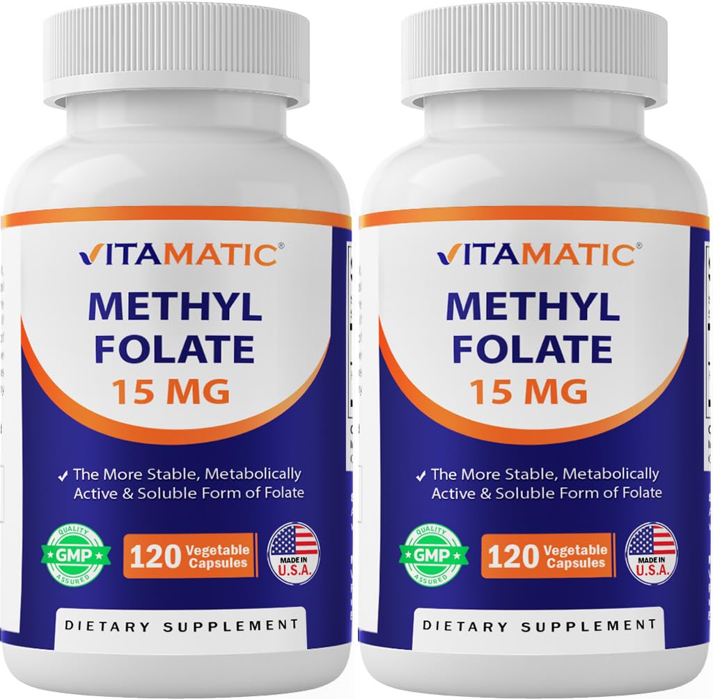 Vitamatic Metil Folato 15mg 120 Cápsulas Vegetales