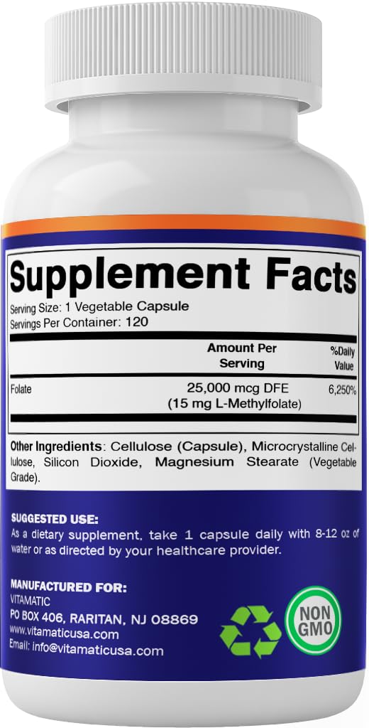 Vitamatic metil folato presentación y etiqueta