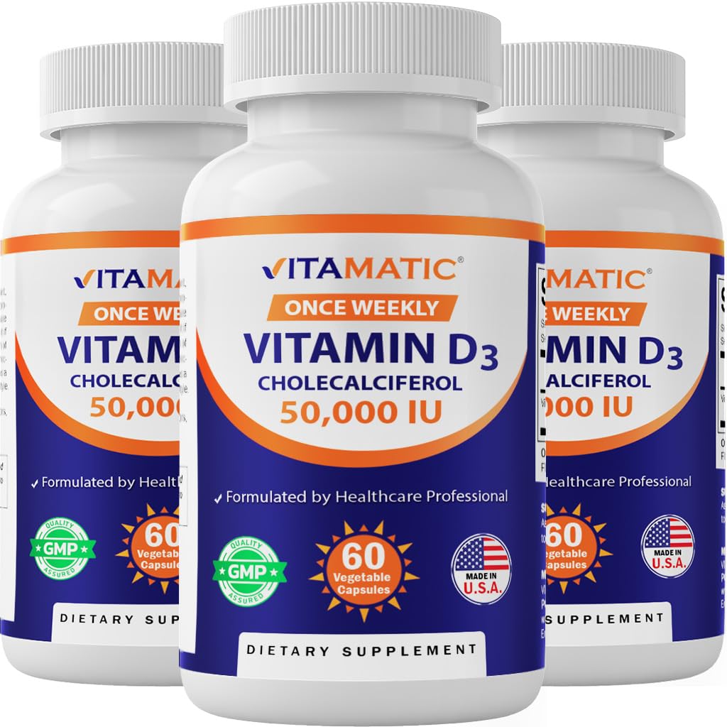 Vitamatic paquete 3 vitamina d3 50000 iu cápsulas vegetarianas