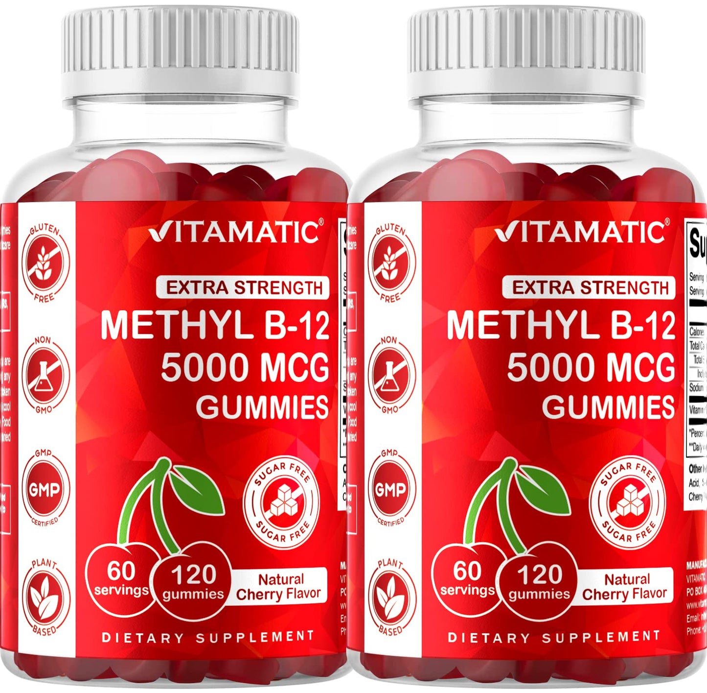 Vitamatic Vitaminas B12 Gummies 240 piezas dos paquetes