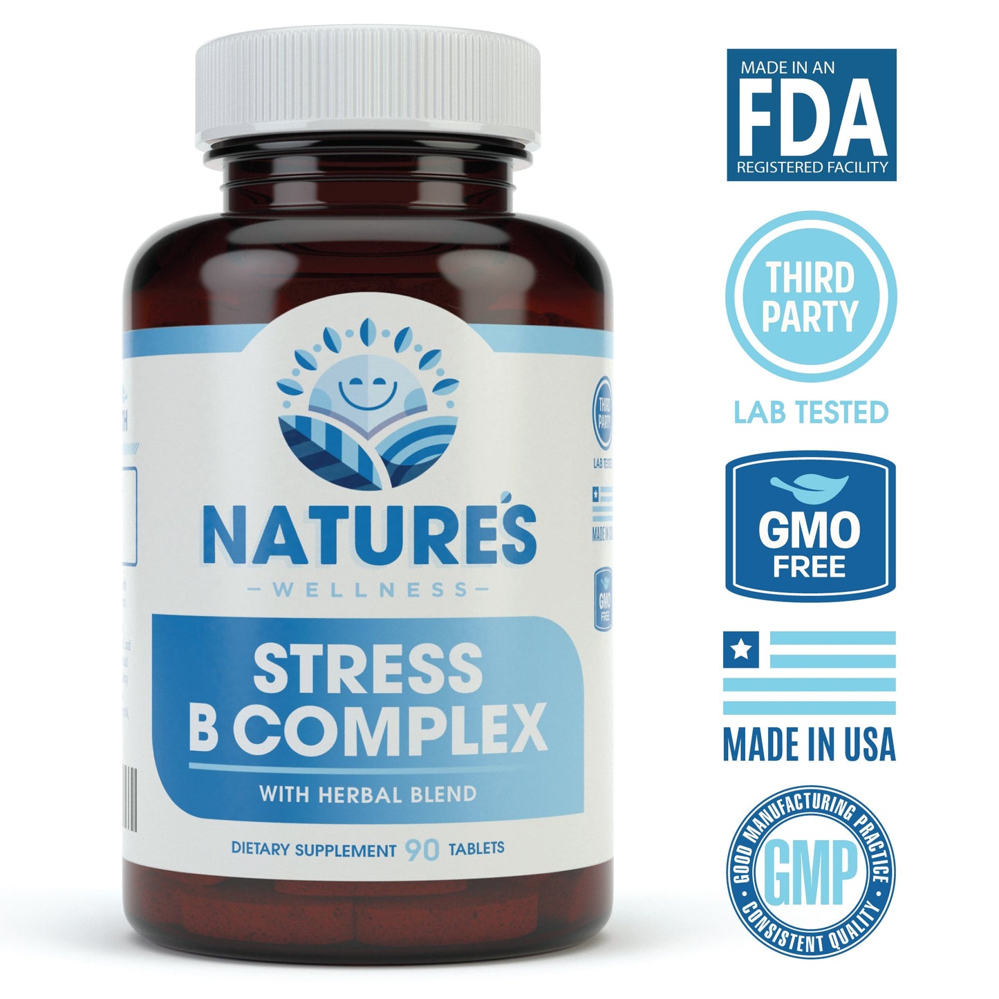 Vitamin B Complex Natures Wellness suplemento complejo b frontal