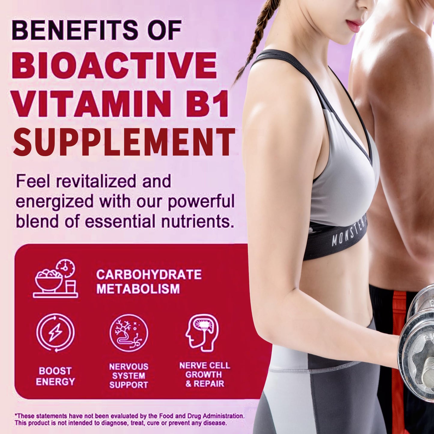 Vitamin B1 Benfotiamina suplemento sin gluten y sin GMO