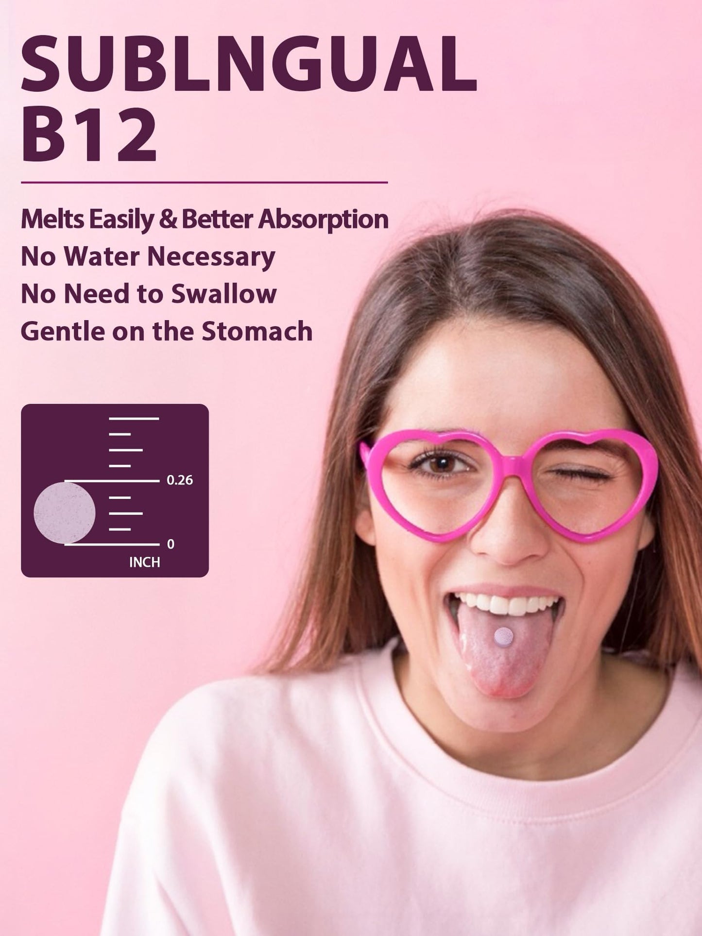 Vitamin B12 tablets fast dissolve with peach flavor Vitacook