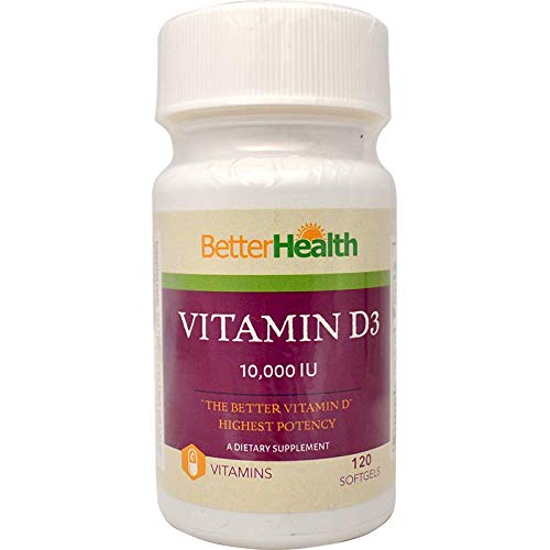 Vitamin D3 10,000 UI 120 cápsulas blandas para adultos