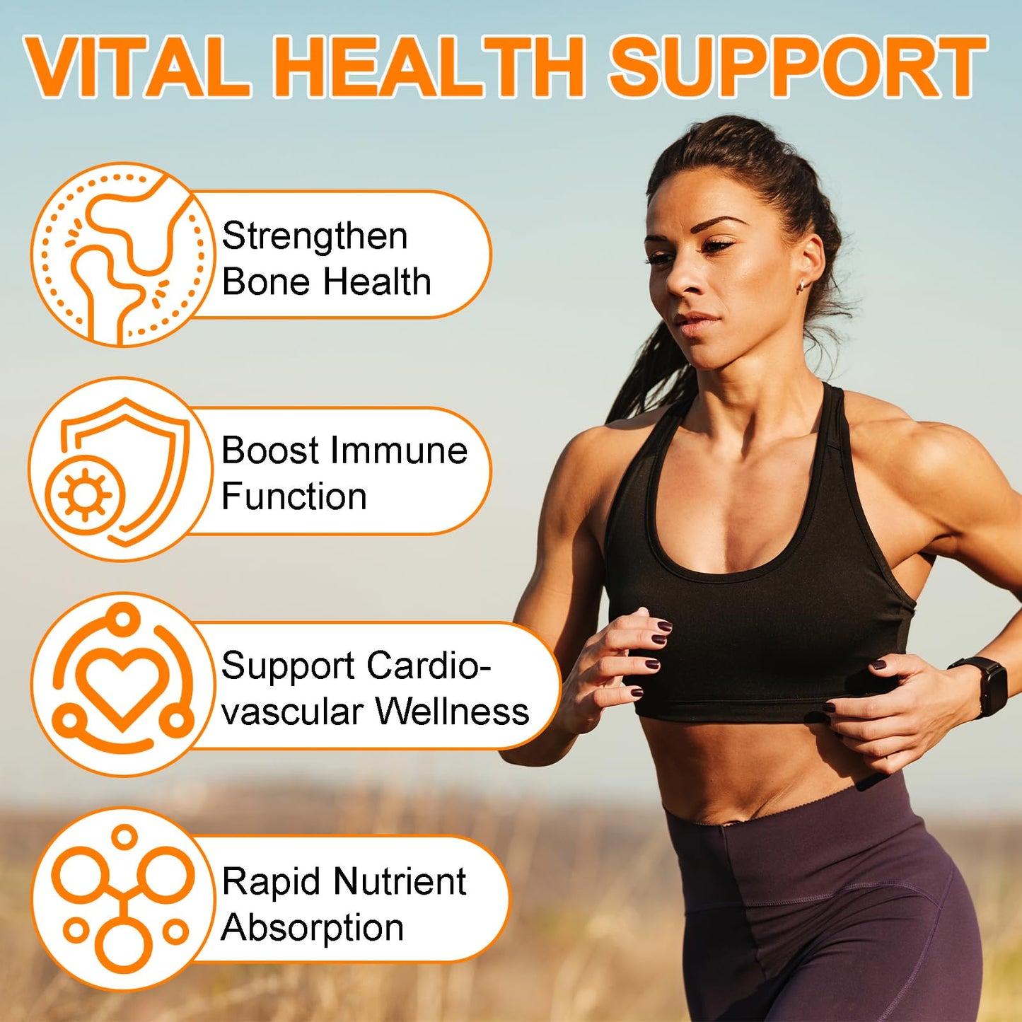 Vitamin D3 y K2 gotas sabor agradable para salud general