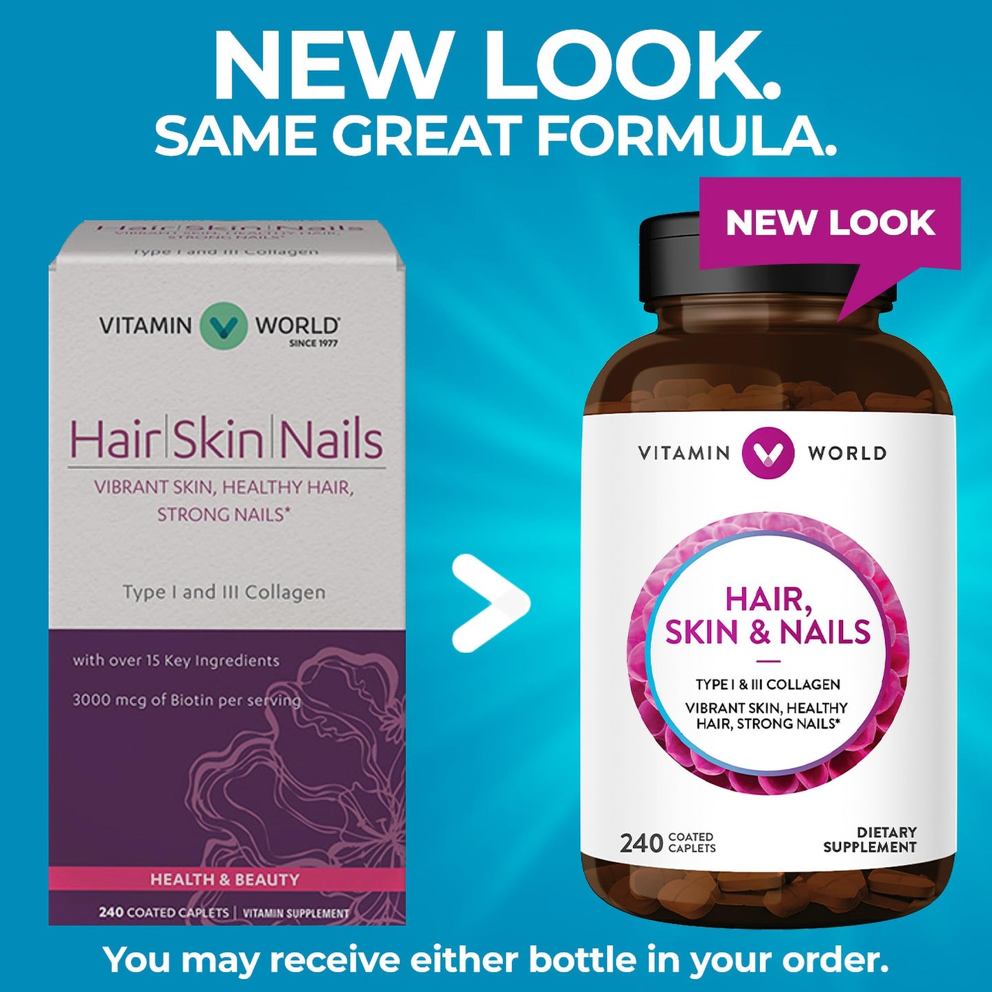 Vitamin world capsulas para piel sana cabello fuerte y uñas