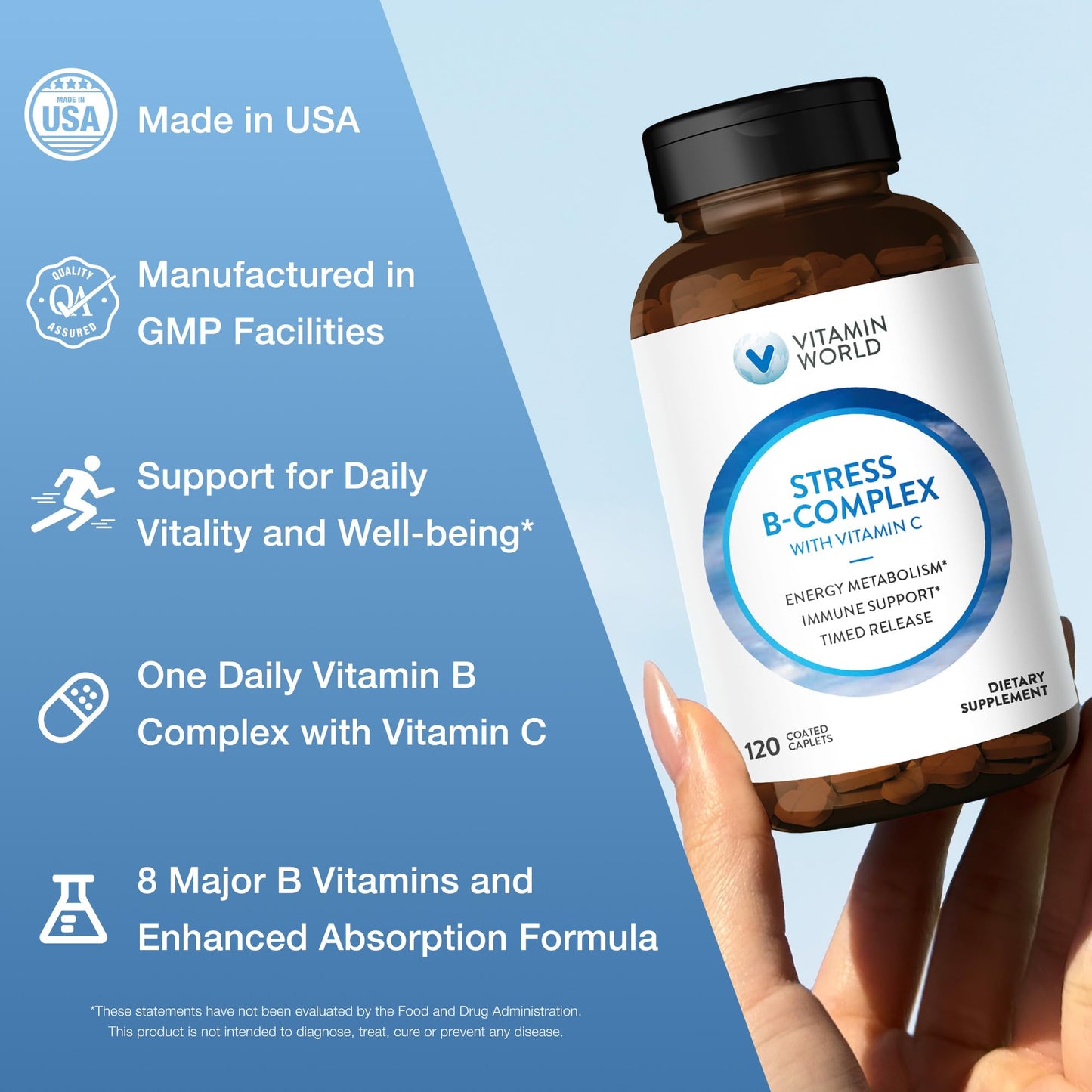 Vitamin World complejo B vista de capsulas