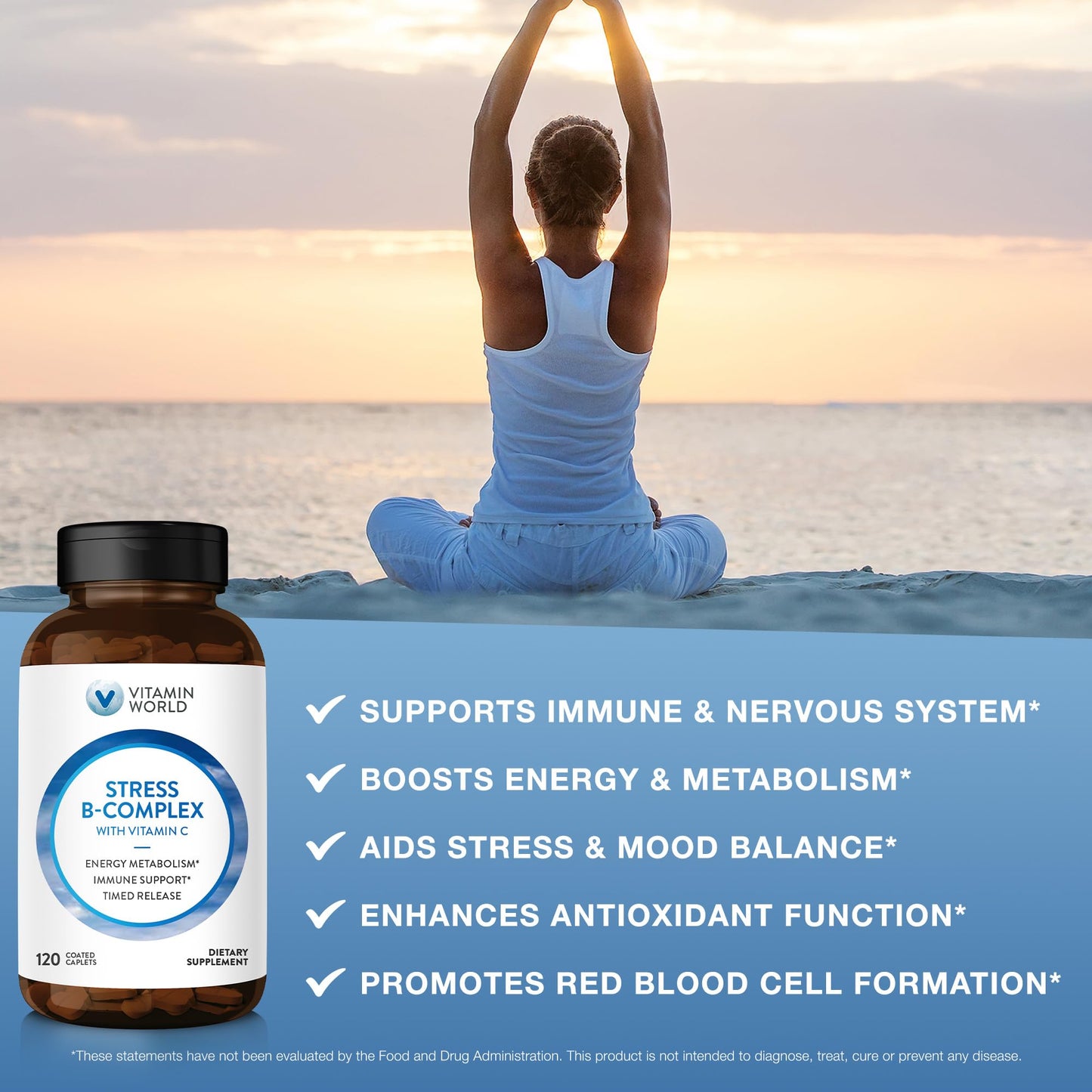 Vitamin World complejo B etiqueta lateral