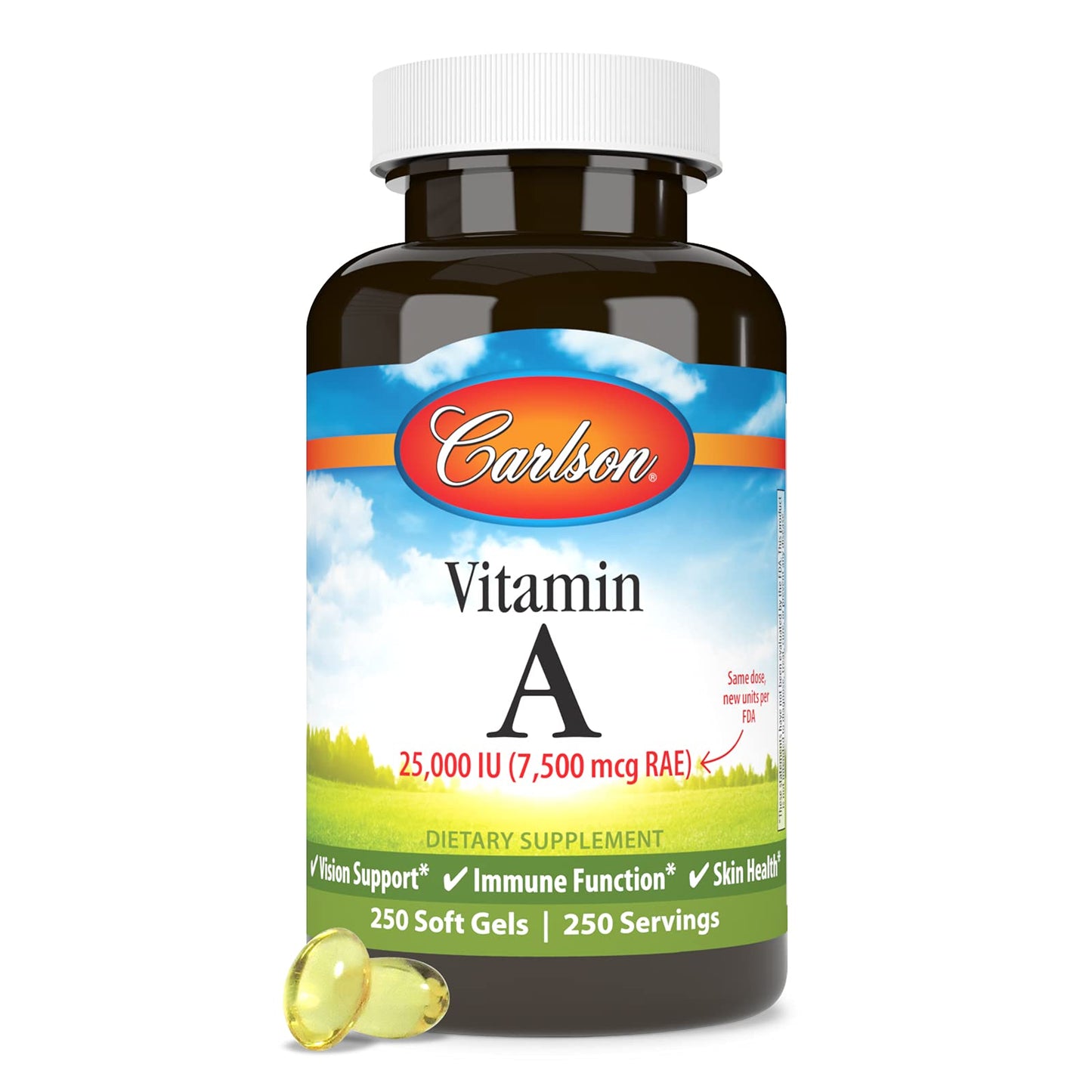 Vitamina A Carlson 25000 UI apto para adaptación ocular