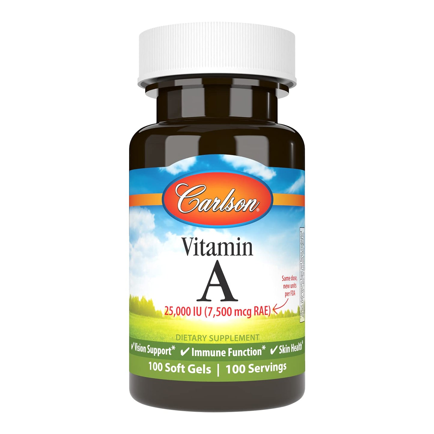 Vitamina A Carlson 25000 UI cápsulas blandas para salud visual