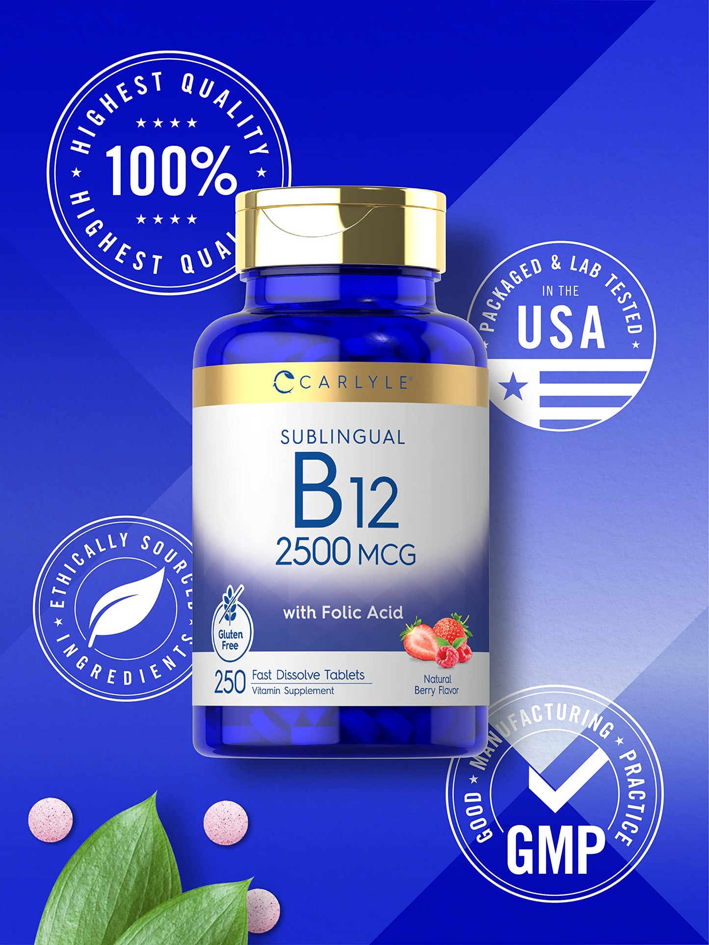 Vitamina B12 Carlyle libre de gluten y sin OGM
