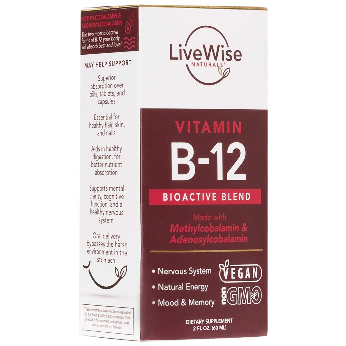 Vitamina b12 líquida para energía y concentración