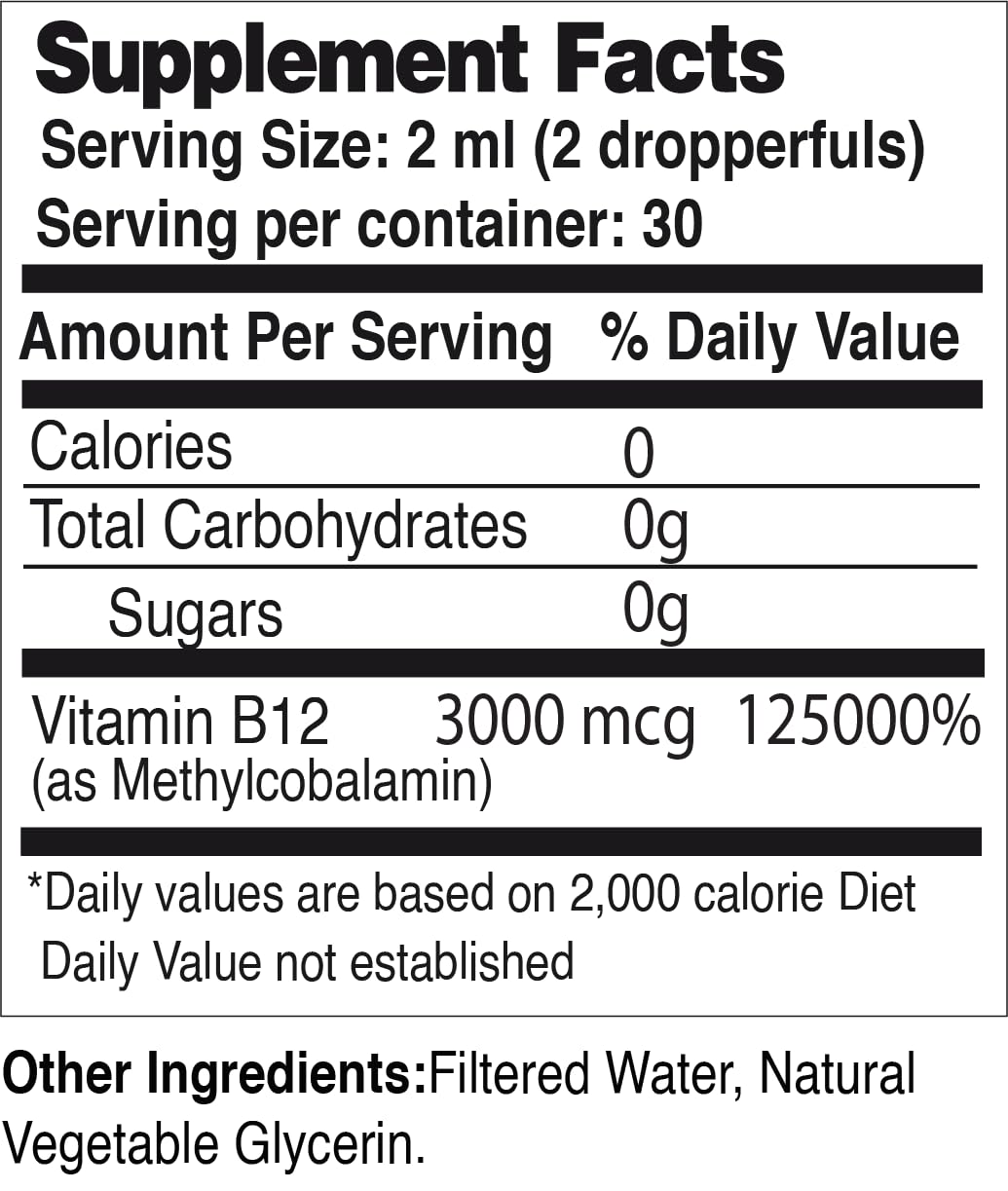 Vitamina B12 líquida para energía y sistemas saludables