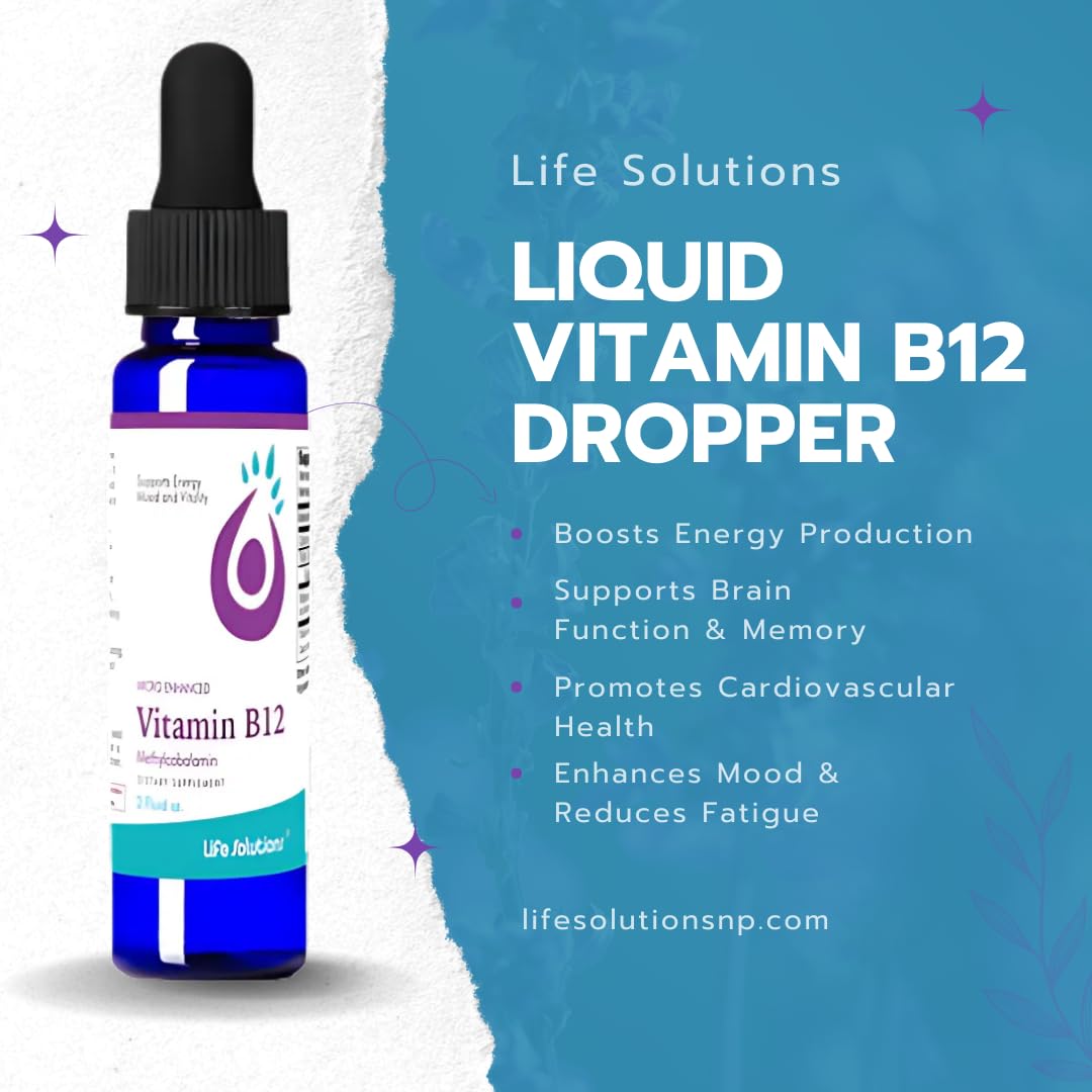 Vitamina B12 líquida Life Solutions segura y eficaz