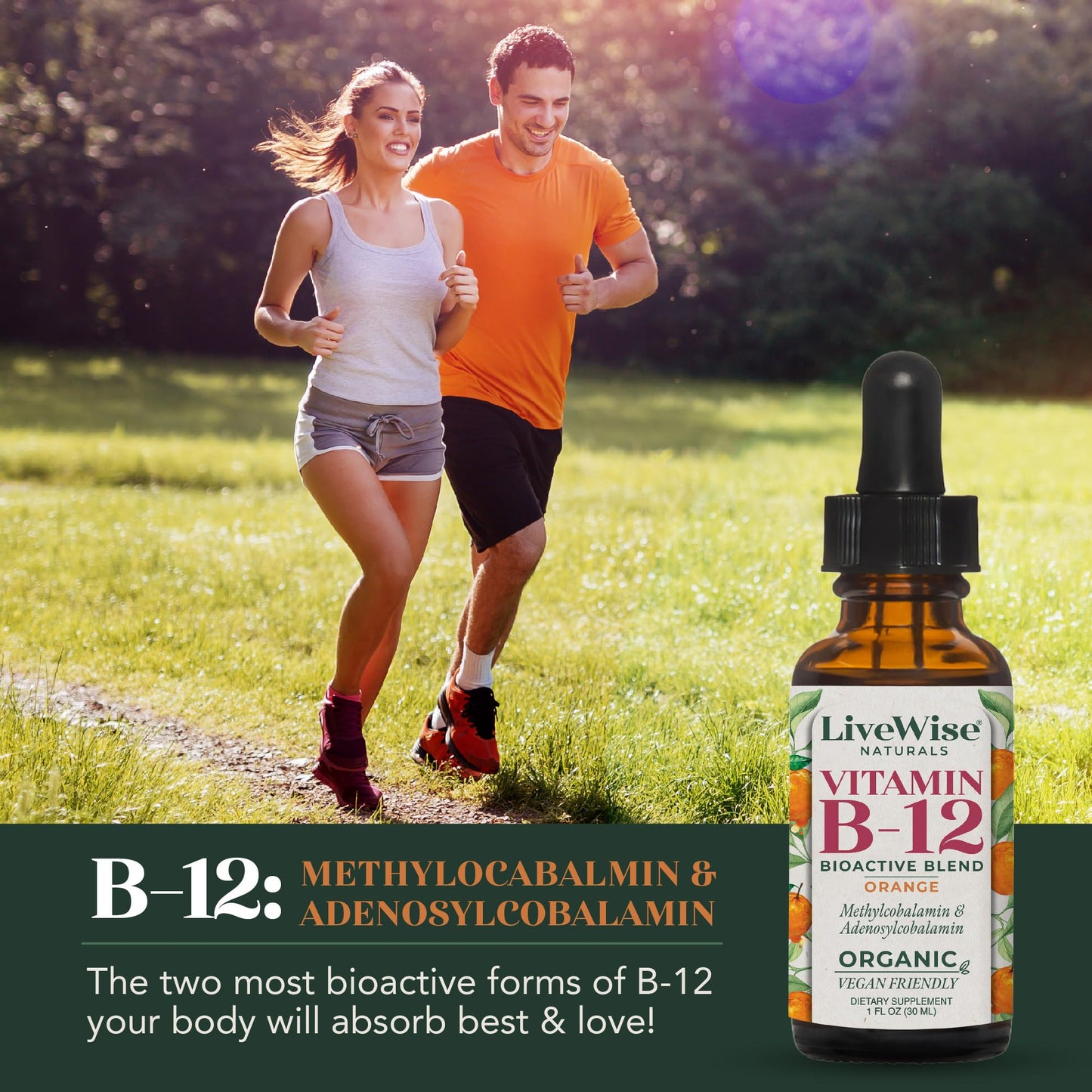 Vitamina b12 líquida natural metilcobalamina y adenosilcobalamina