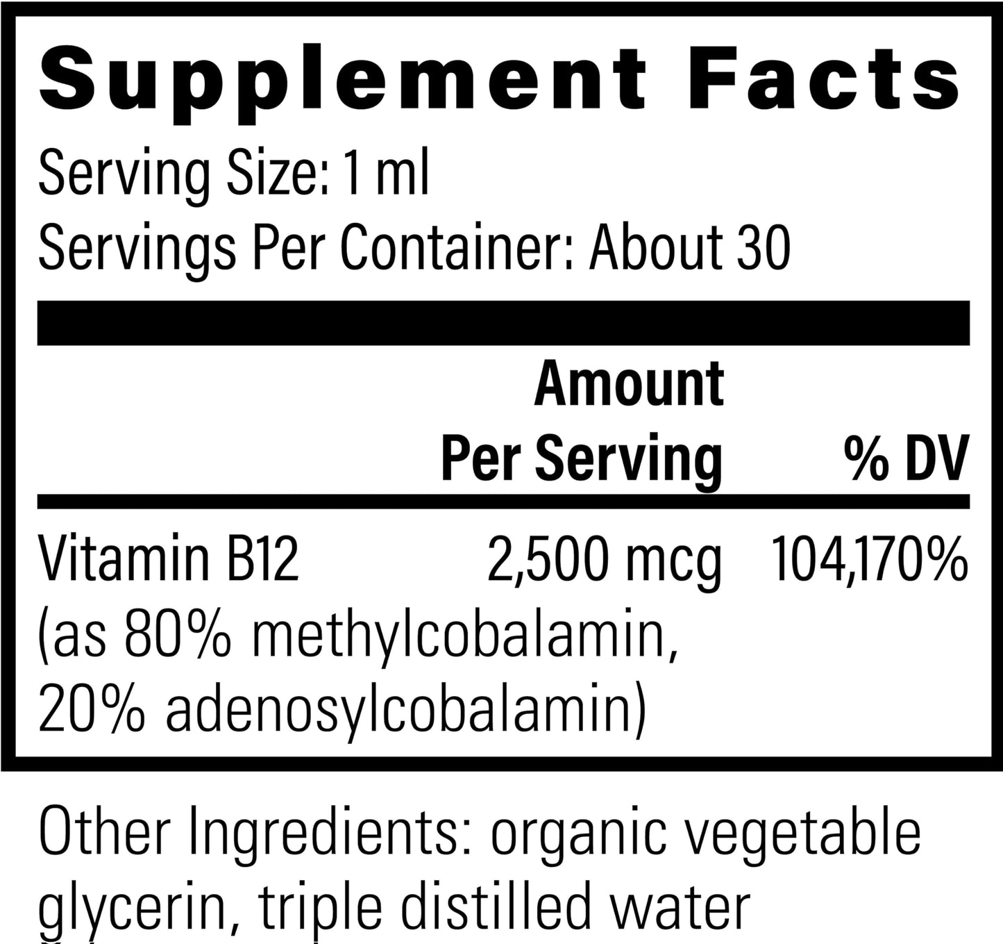 Vitamina b12 líquida sublingual para metabolismo y sistema inmune