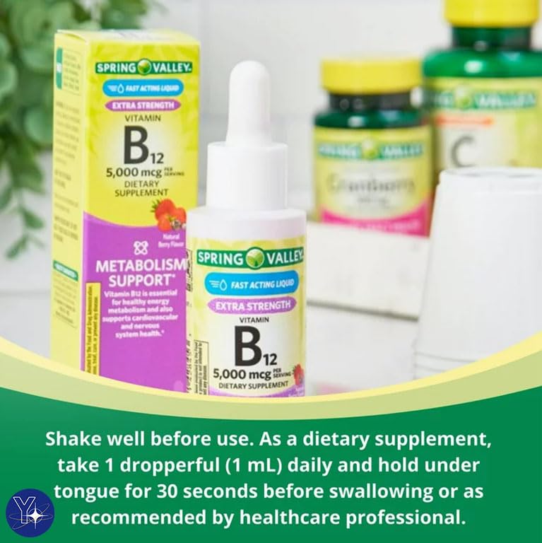 Vitamina B12 líquida suplemento para energía y metabolismo