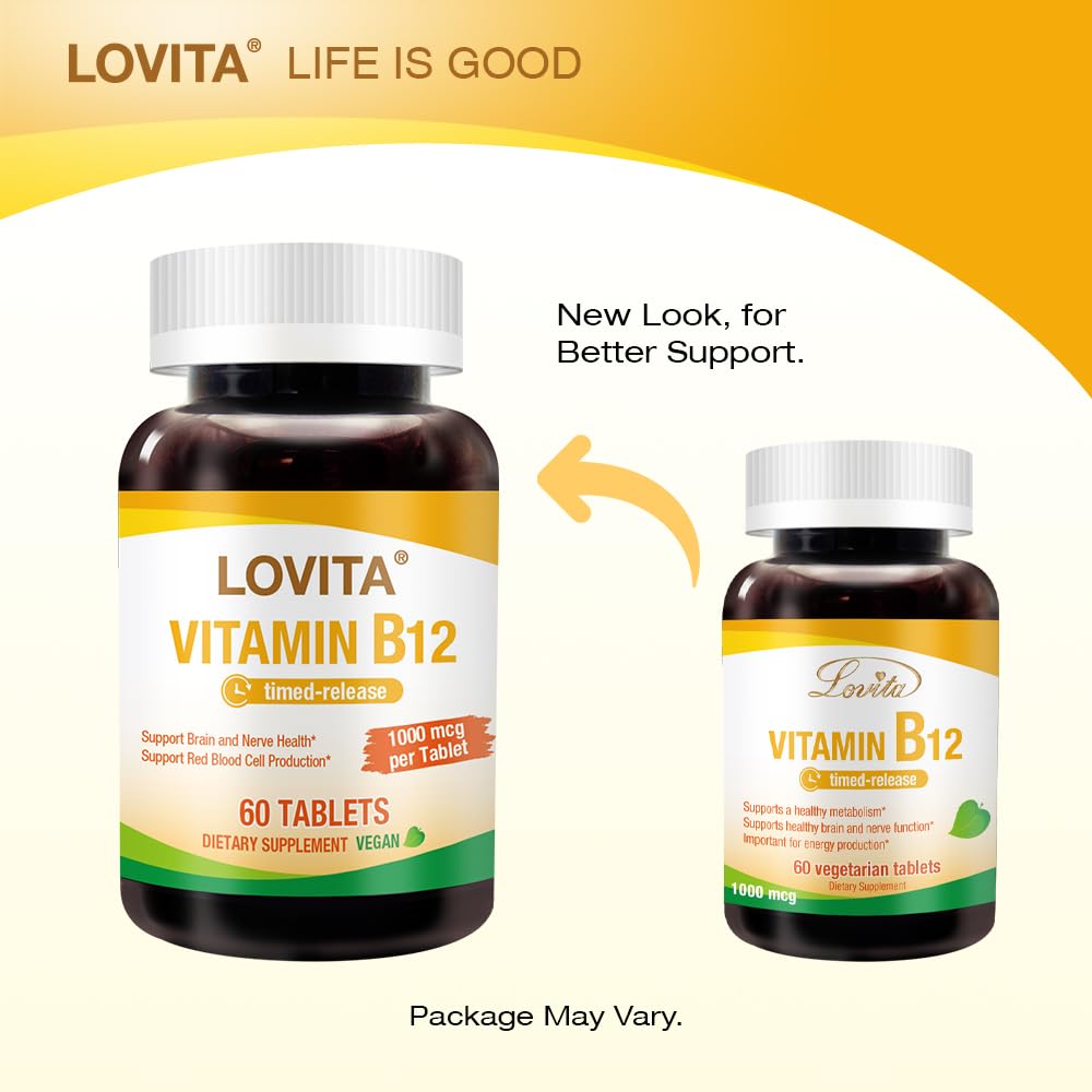 Vitamina B12 Lovita para energía y salud vegana