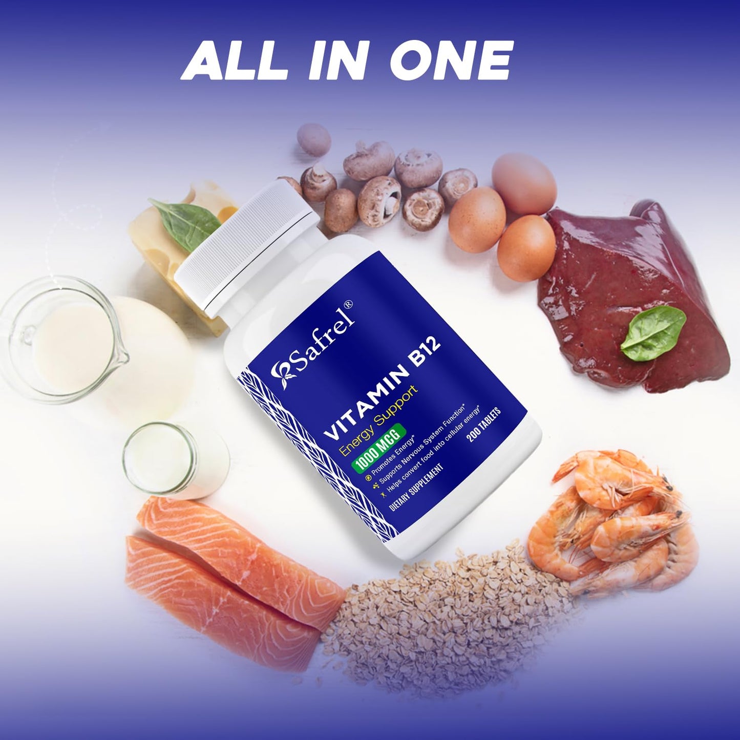 Vitamina B12 Safrel 1000mcg envase