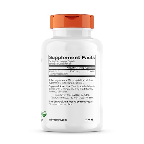 Vitamina b12 totalmente activa doctor's best sin gluten vegana