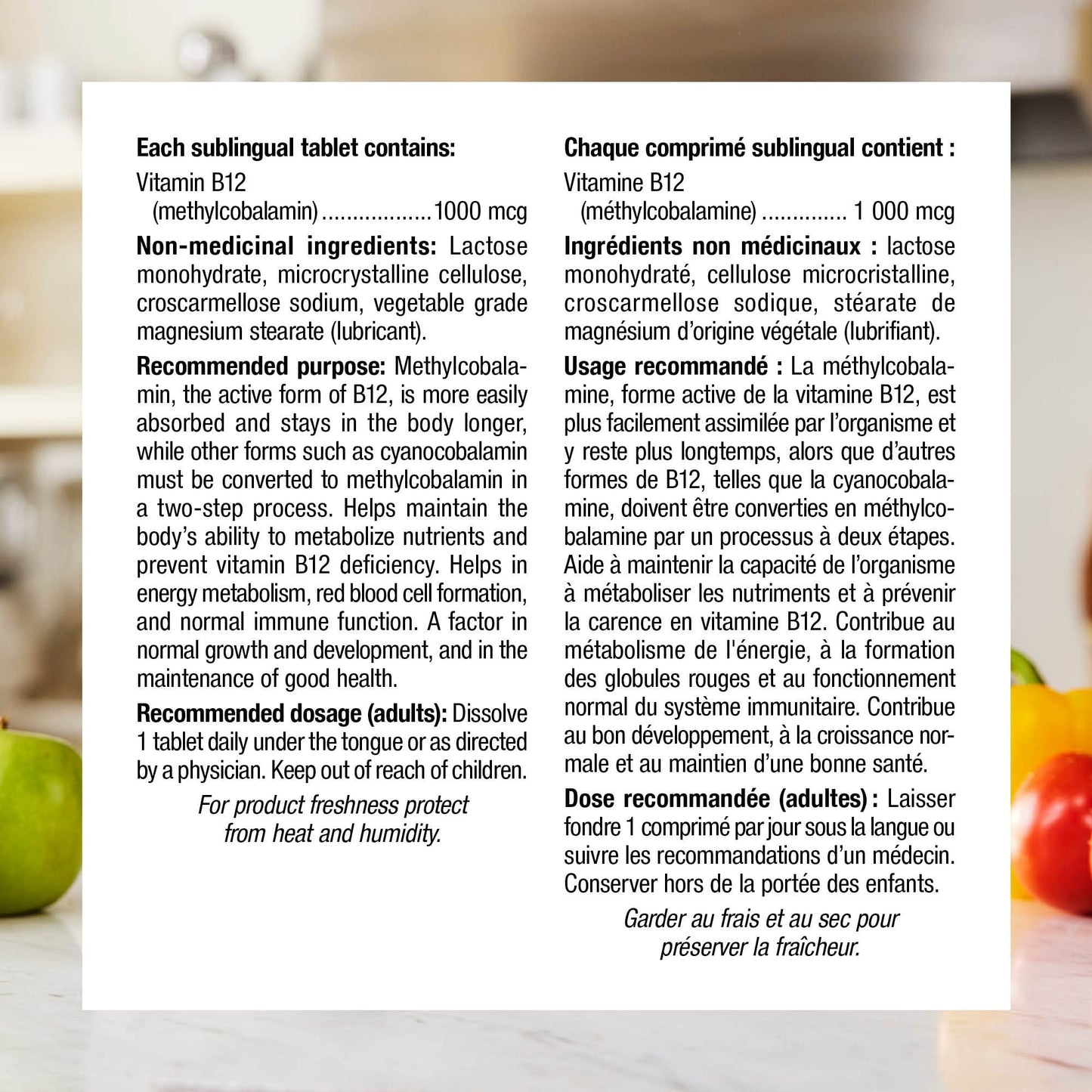 Tabletas de vitamina B12 para energía y salud