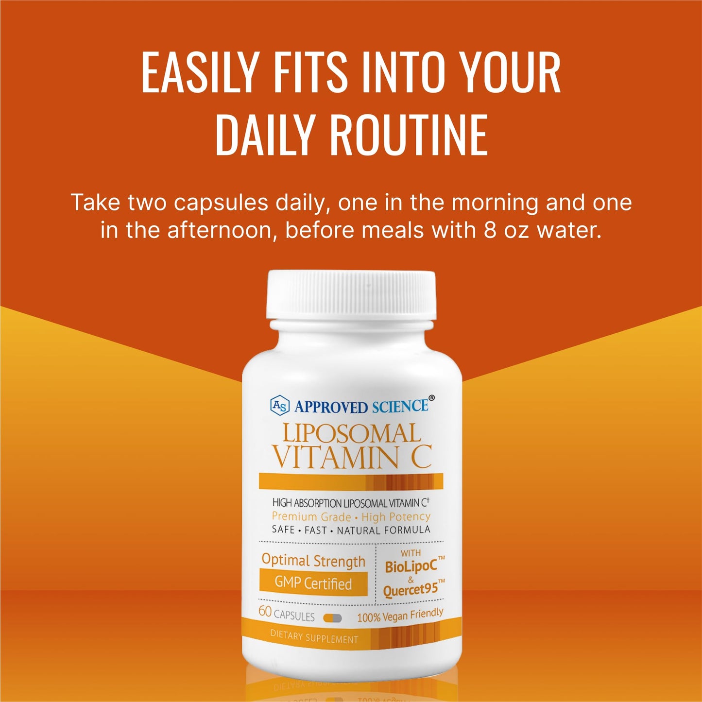 Vitamina C Approved Science suplemento vegano no OGM 1100 mg