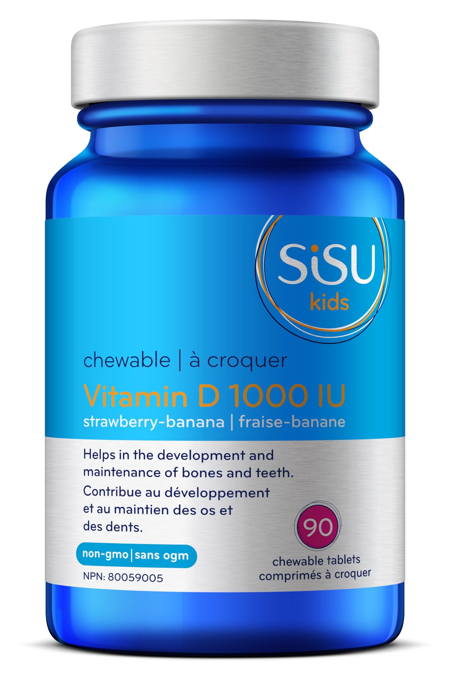 Vitamina D para niños SISU 1000UI frasco de 90 cápsulas