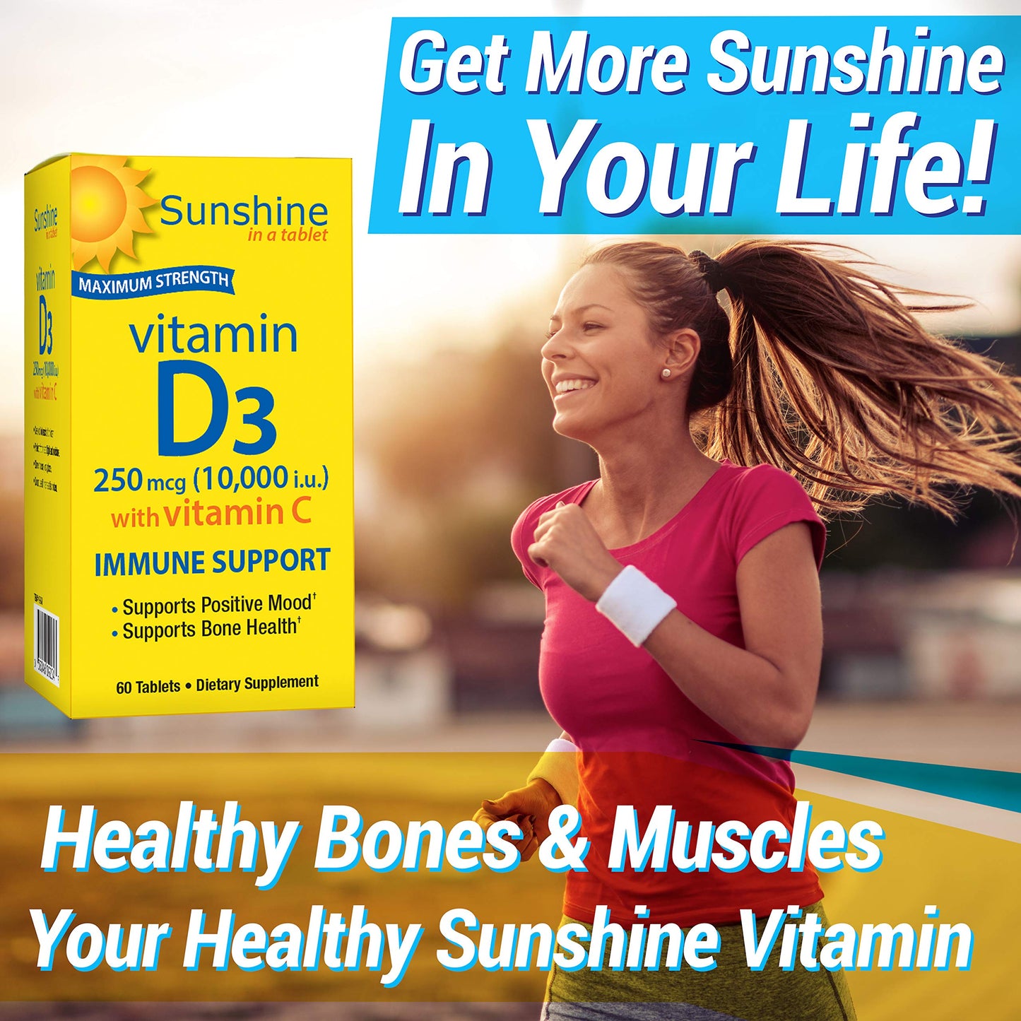 Cierre de botella Vitamina D Sunshine 10000 UI