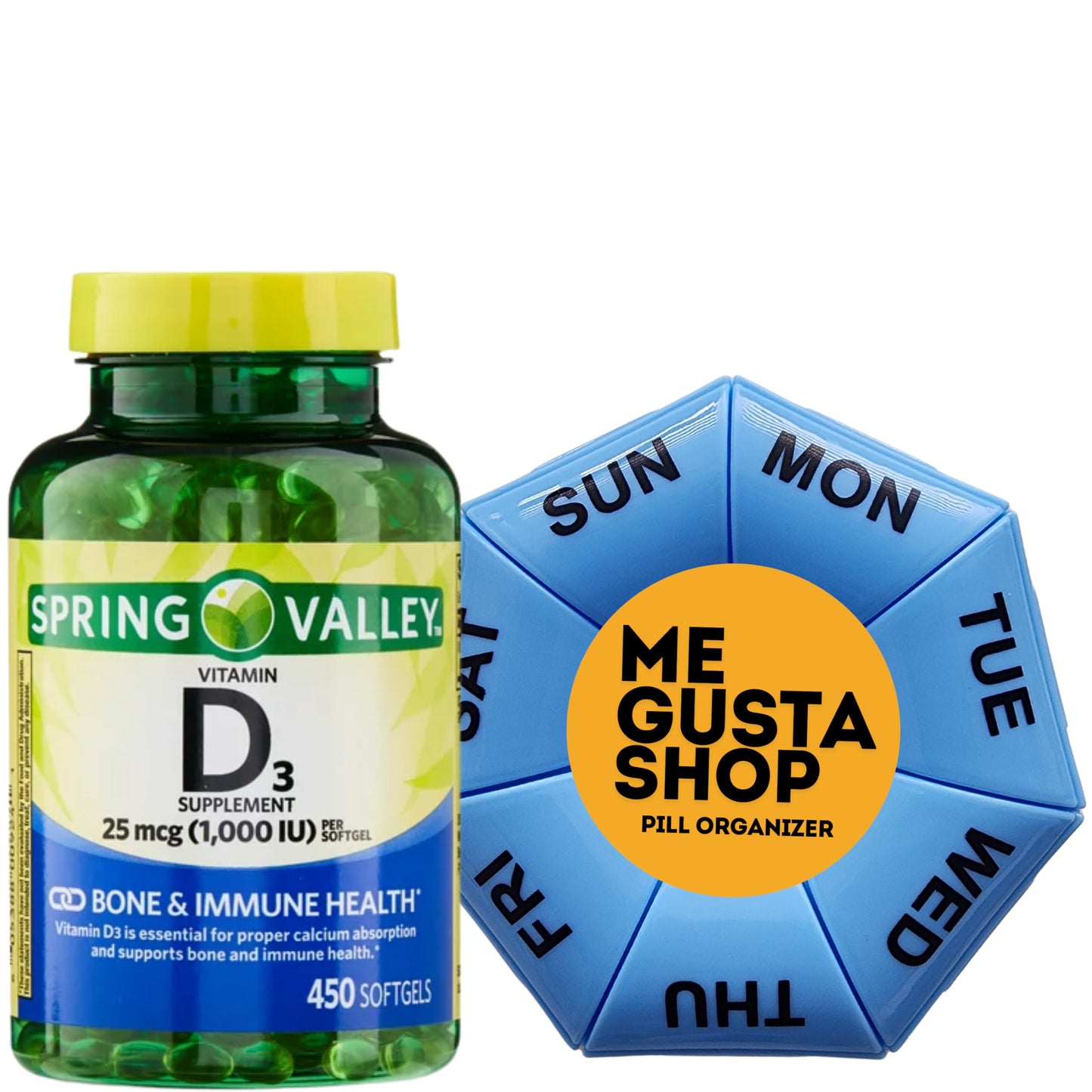 Vitamina D3 1000 IU 450 softgeles botella Spring Valley