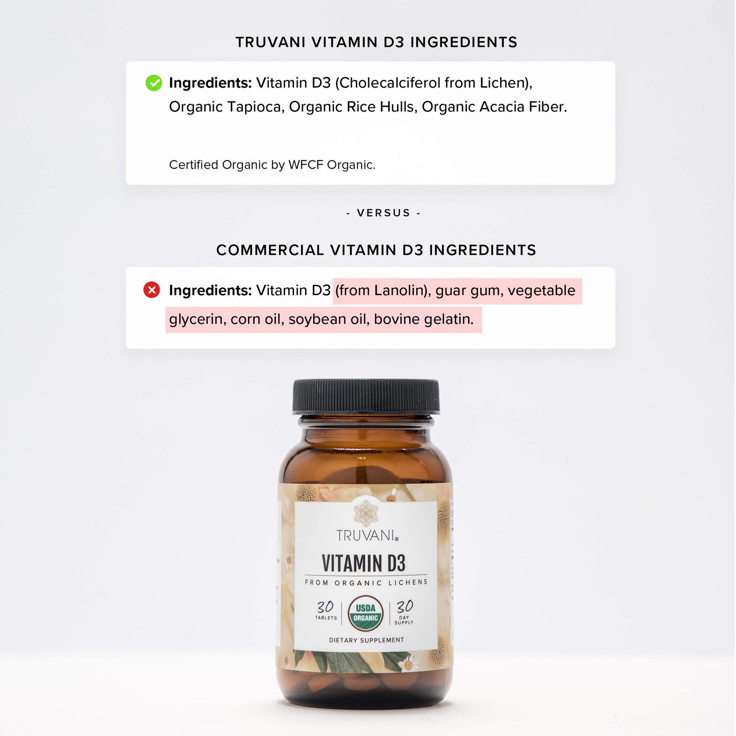 Vitamina d3 apoyo inmune y salud ósea truvani orgánico