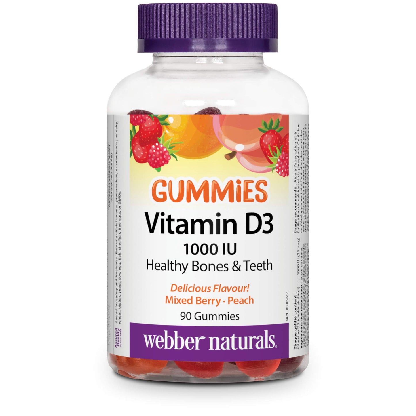 Vitamina D3 gomitas Webber Naturals frasco