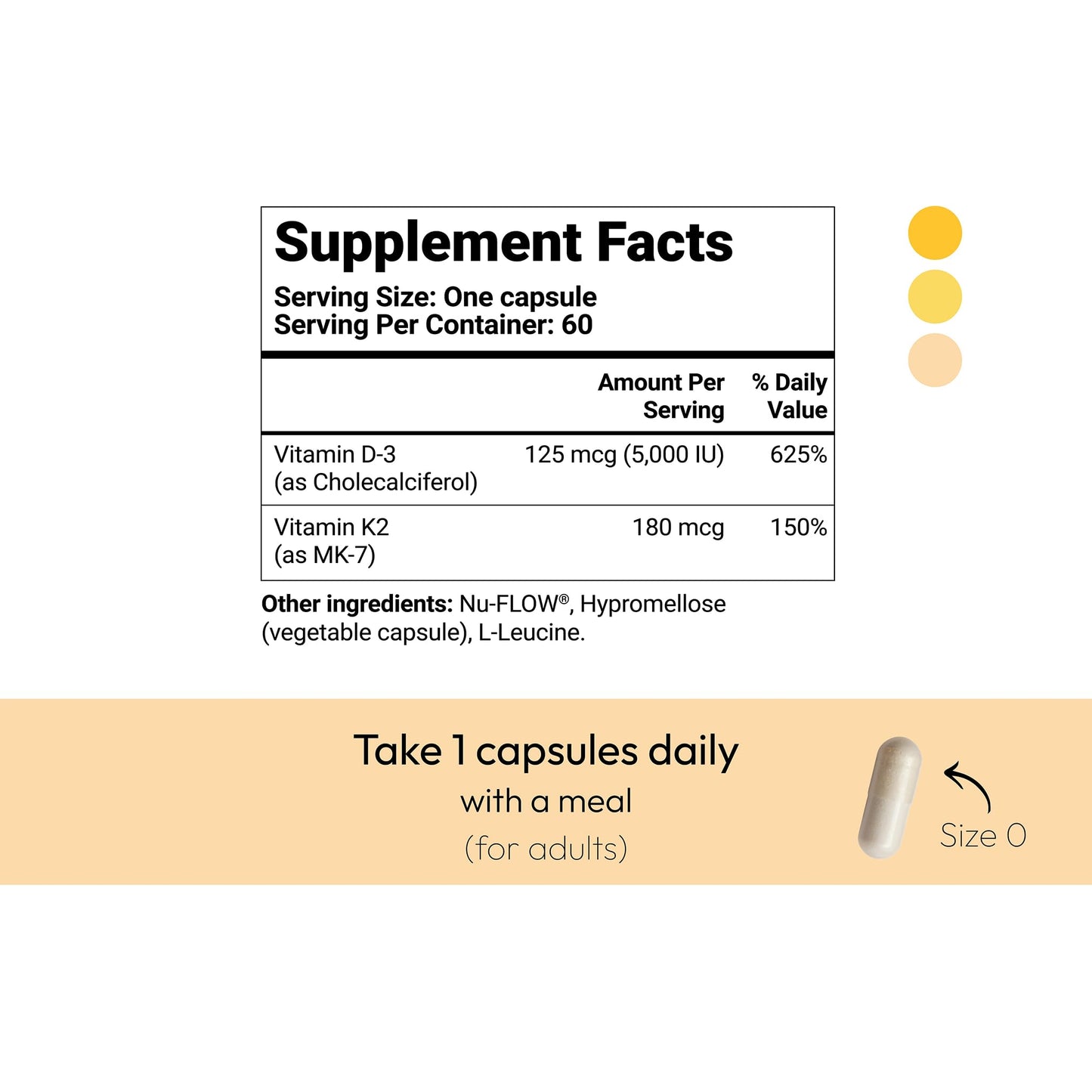 Vitamina d3 k2 cápsulas para huesos fuertes
