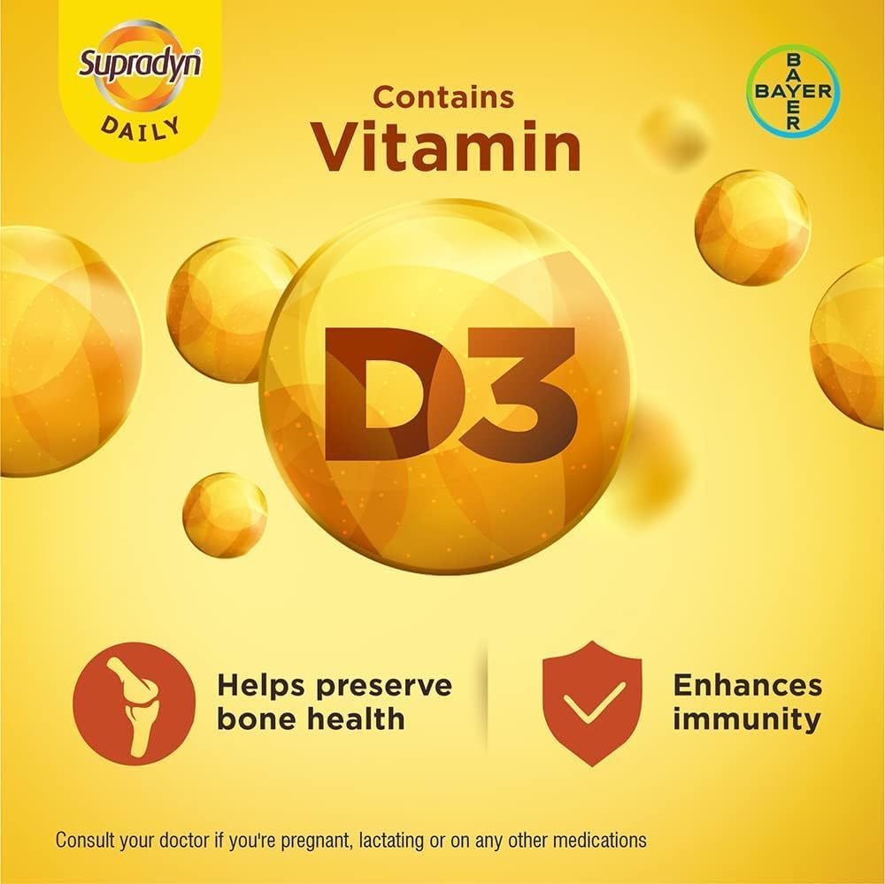 Vitamina D3 en Supradyn, preserva salud ósea