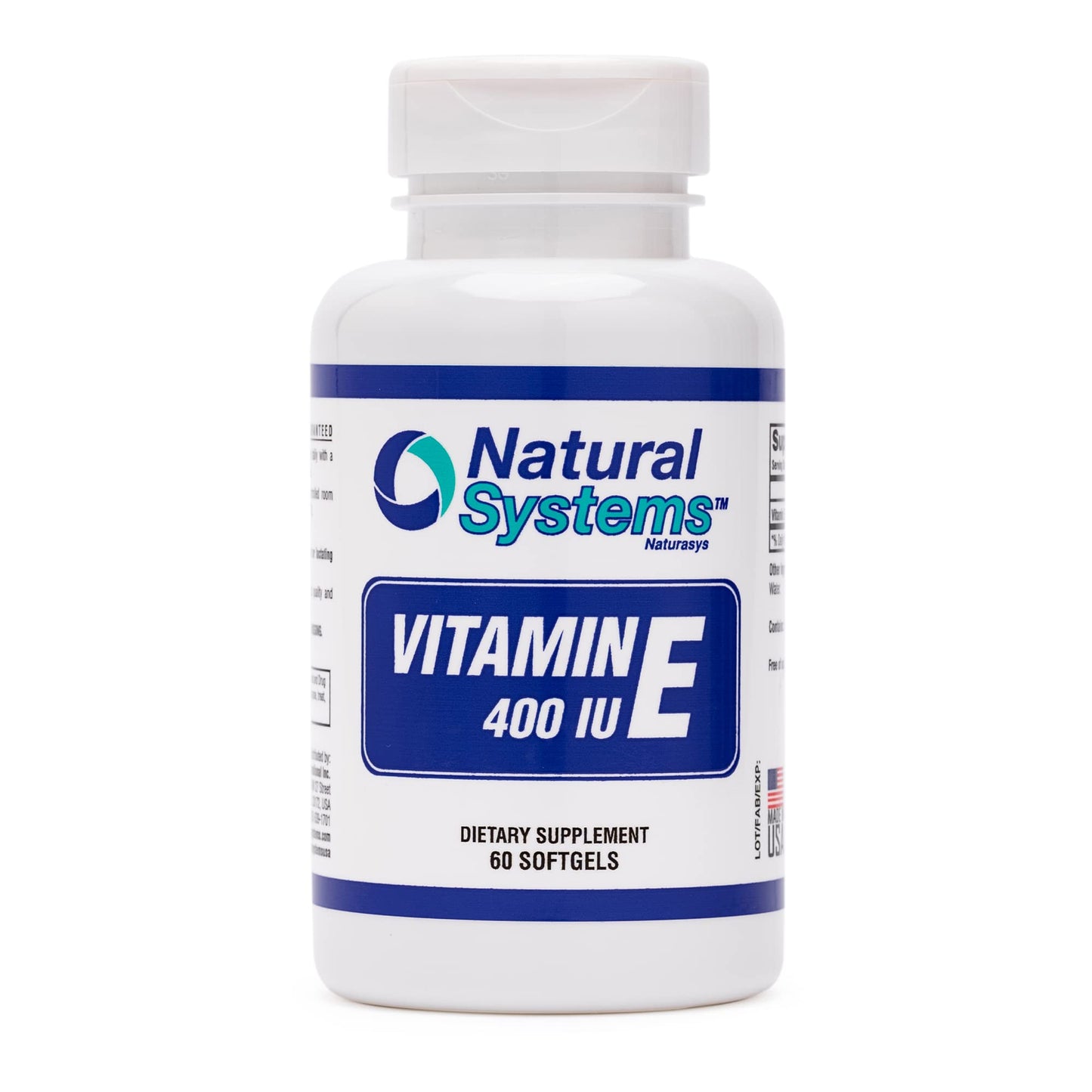 Vitamina E cápsulas blandas Natural Systems envase frontal