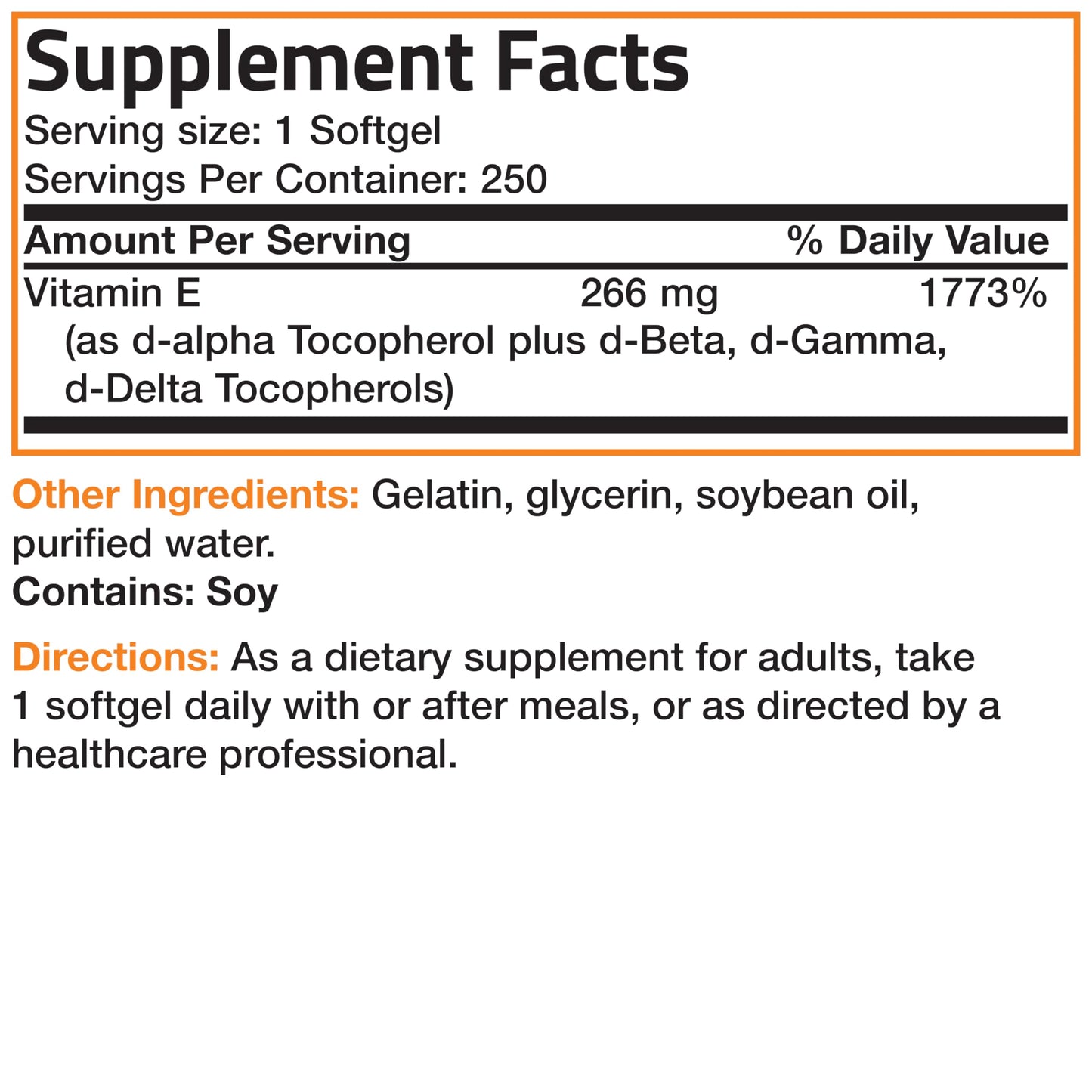 Vitamina e natural Bronson 400 ui cápsulas blandas antioxidantes