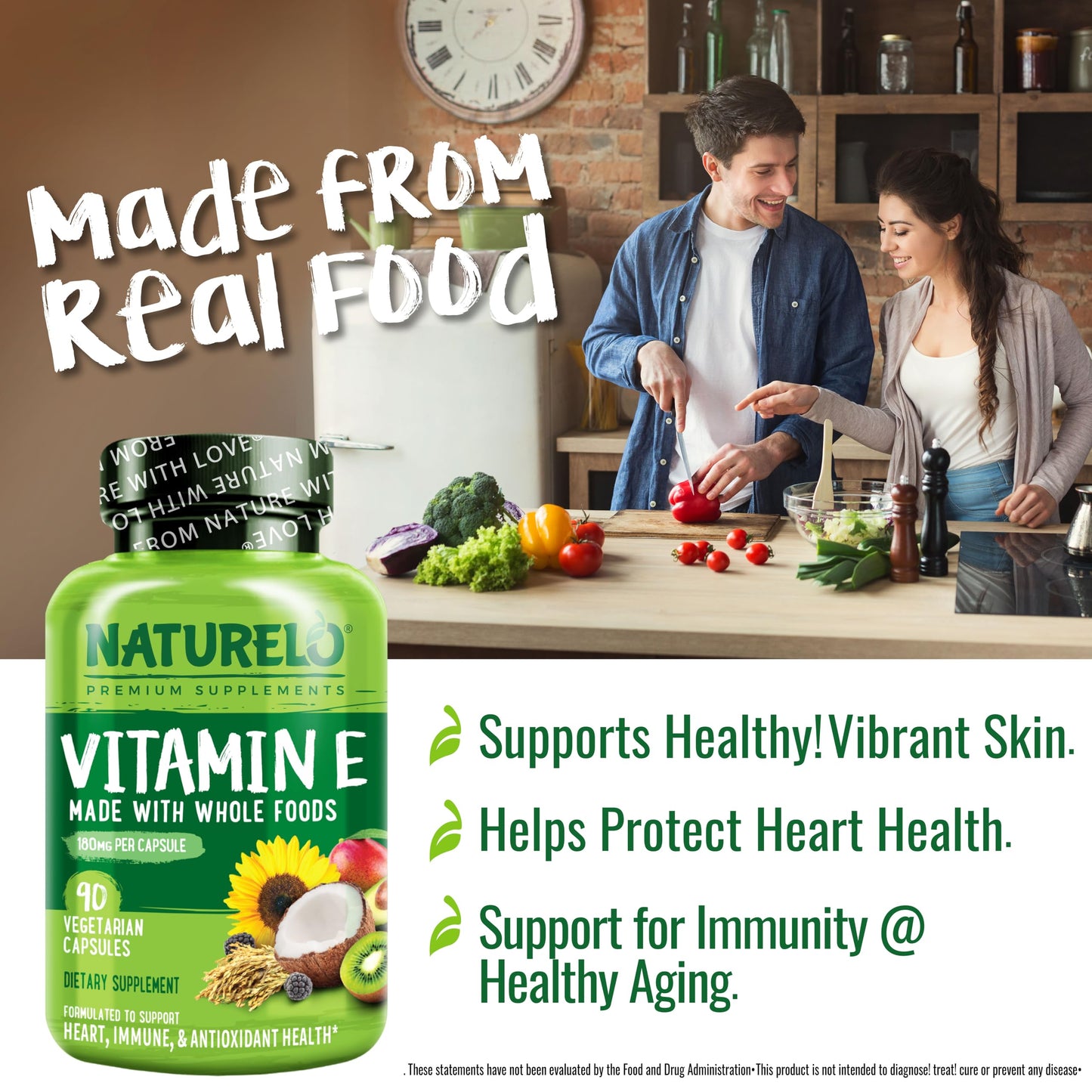 Imagen principal de vitamina E NATURELO de alimentos integrales.