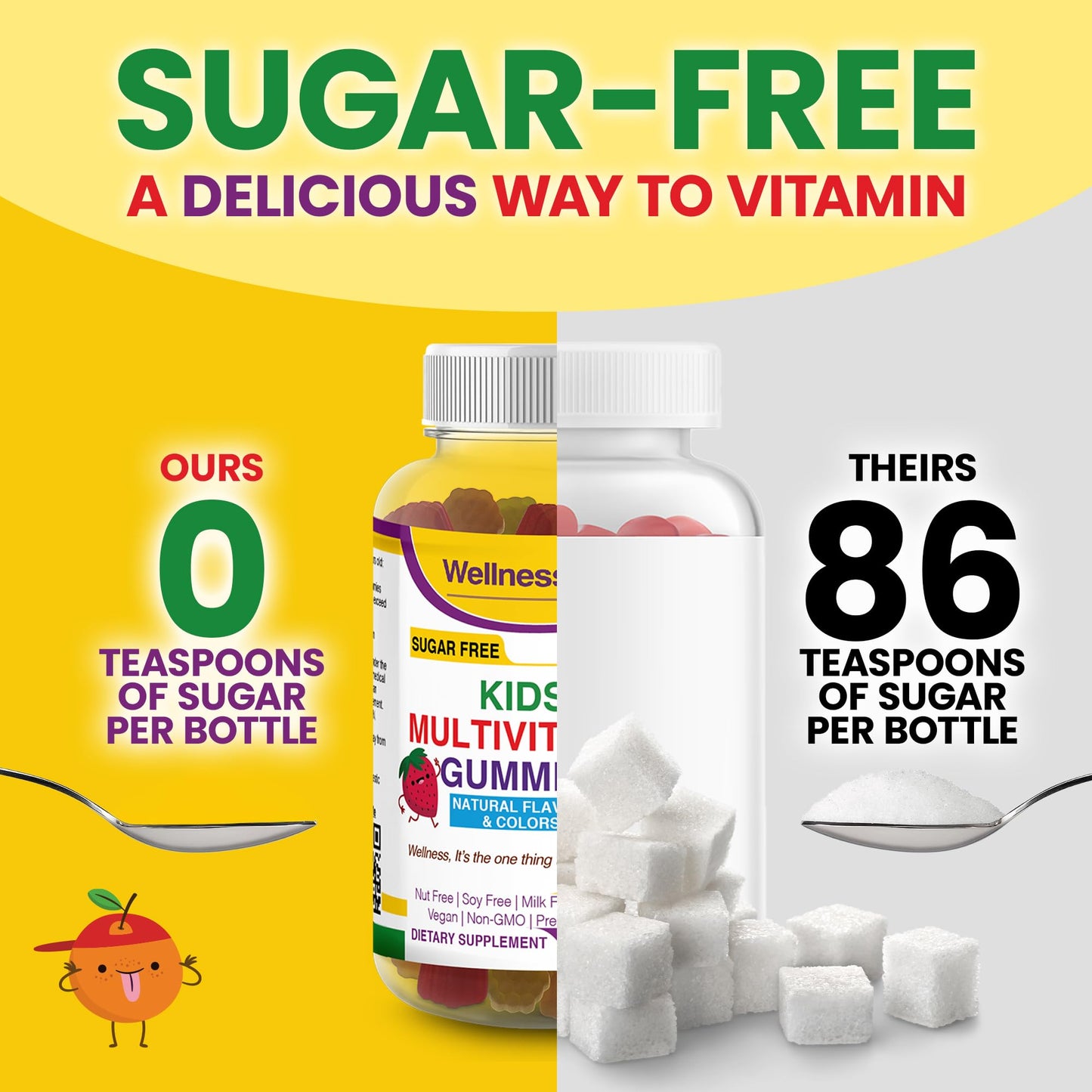 vitamina saludable hecha en USA WellnessOne para niños