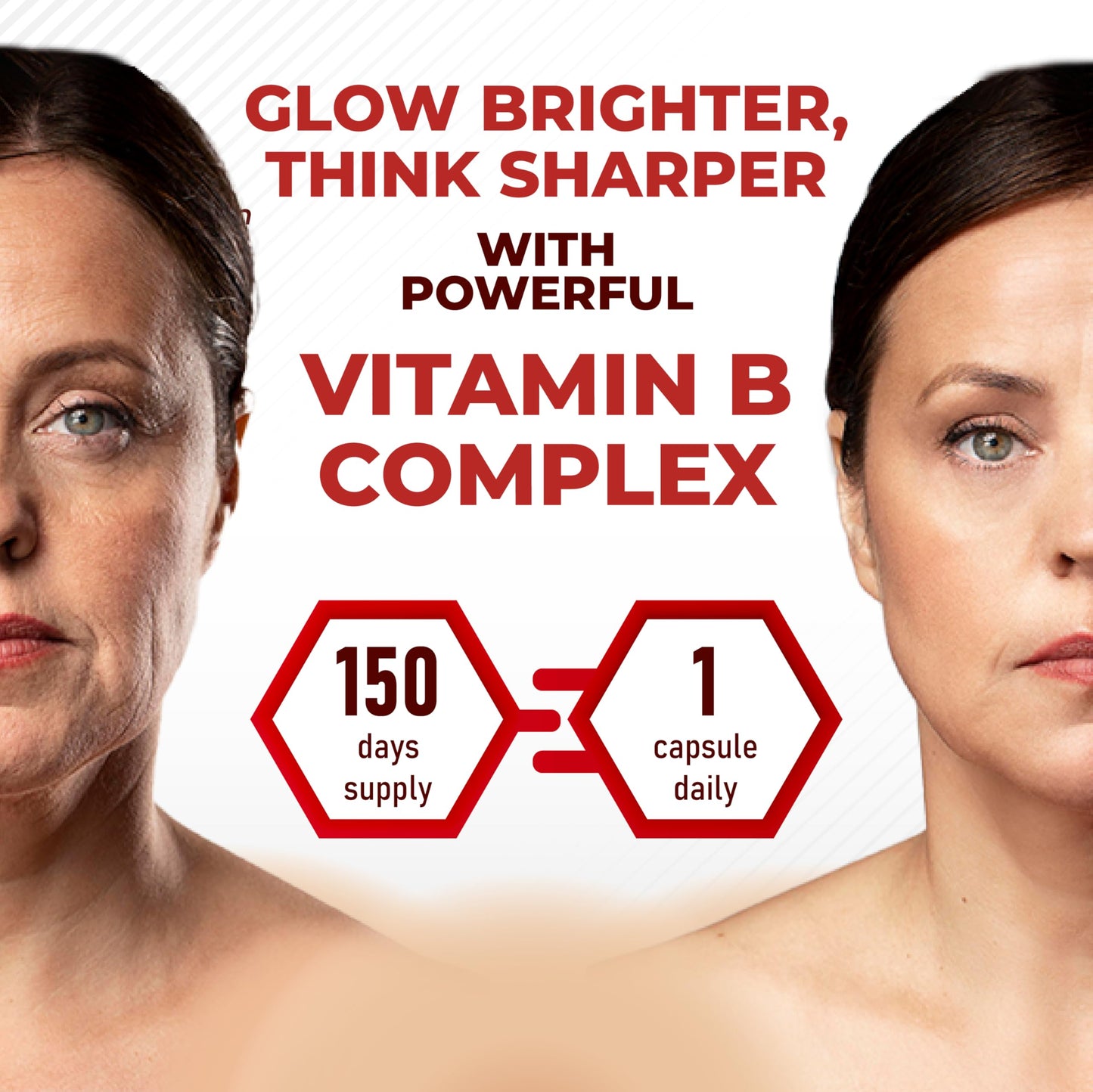 Vitaminas B y vitamina C para piel y cabello saludable