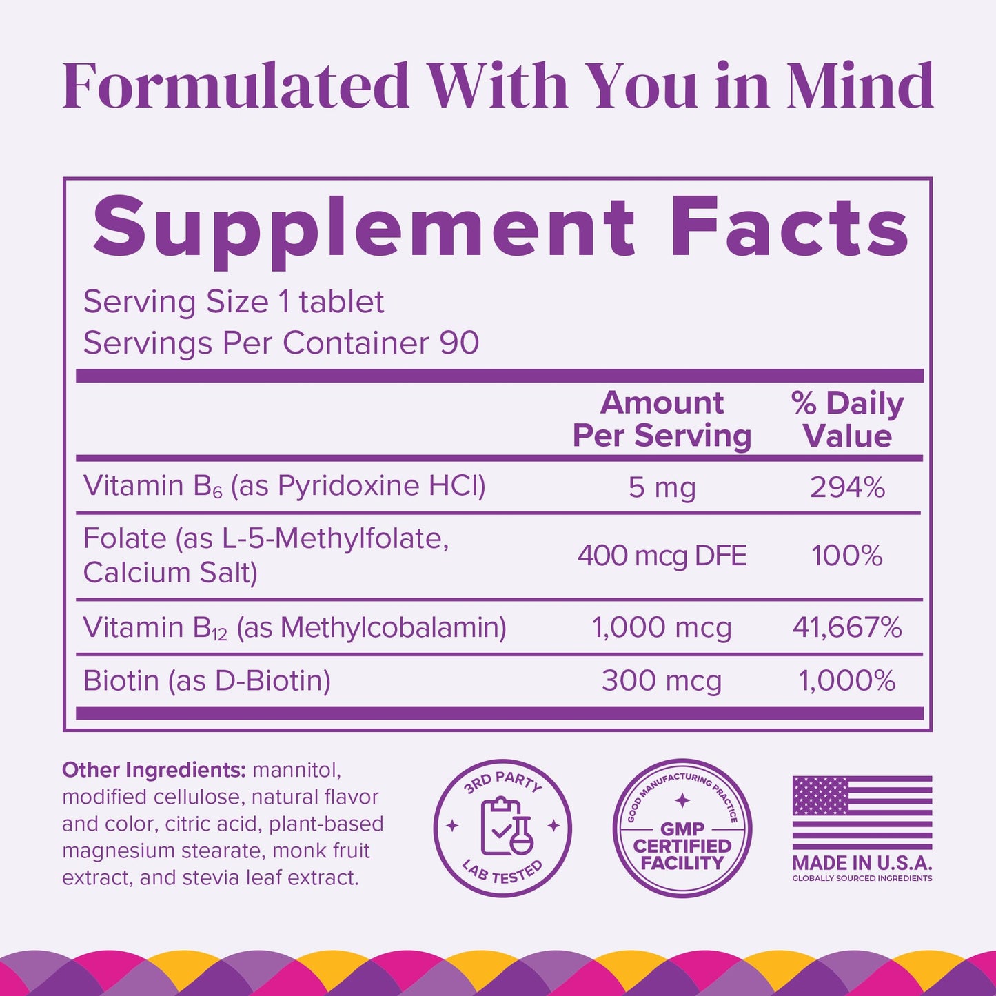 Vitaminas bariátricas BariMelts suplemento de b12 para mujeres
